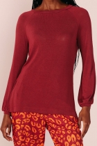 Blusa My Place malha tricot marsala 