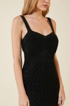 Vestido My Place longo ponto croche 