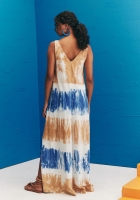 Vestido CaCay tie dye lavagem bege /azul