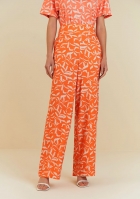 Calça Morena Rosa pantalona com elástico