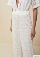 Calca Morena Rosa Reta Cós alto off white