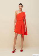Vestido Morena Rosa ombro só com faixa vermelho 