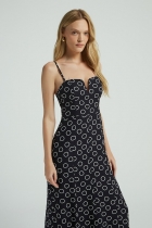 Vestido My Place estampado poas vazado 