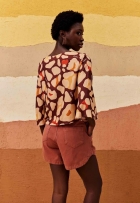 Blusa CaCay quadradinha manga Kimono 