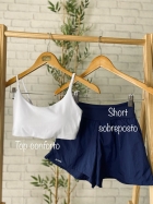 F486-SHORT FITNESS SOBREPOSTO COM BOLSO
