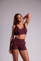 F486-SHORT FITNESS SOBREPOSTO COM BOLSO