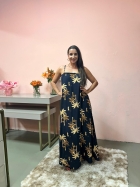 1947 - VESTIDO MIDI - M - BANANEIRA FLO