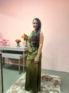 45216 - VESTIDO LONGO VELVERT COM FENDA LUARA