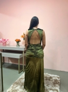 45216 - VESTIDO LONGO VELVERT COM FENDA LUARA