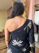 3991P - BLUSA - P - BORDADO TROPICAL NOITE