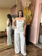 3971P - BLUSA - P - LINHO XADREZ VLH E PT