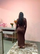 9037684LP - VESTIDO TRICOT MANGA LONGO PONTO TELADO