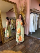 VESTIDO LONGO DET BUSTO ESTAMPADO