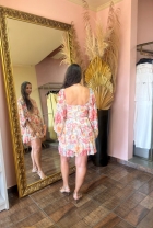 265059 - VESTIDO CURTO MG ABERTA MIX TULE FLORAL