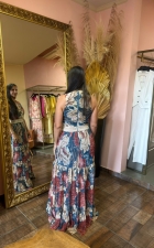 265041 - VESTIDO LONGO RENDAS TULE FLORAL AZUL