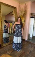 265044 - VESTIDO LONGO TULE MIX FLORAL POA